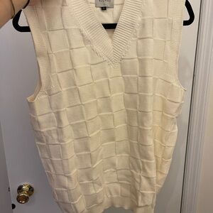 ALOHAS Cream Knit Sweater Vest Womens Small